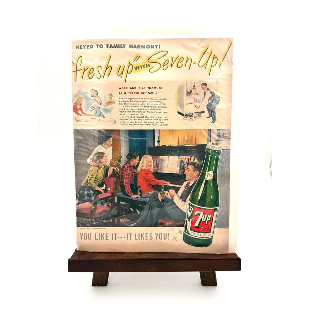 Vintage 1947 7 Up Soda Advertisement Magazine Print You Like It It Likes You